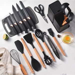 19 Piece Silicone Kitchen Utensil Set with.jpg