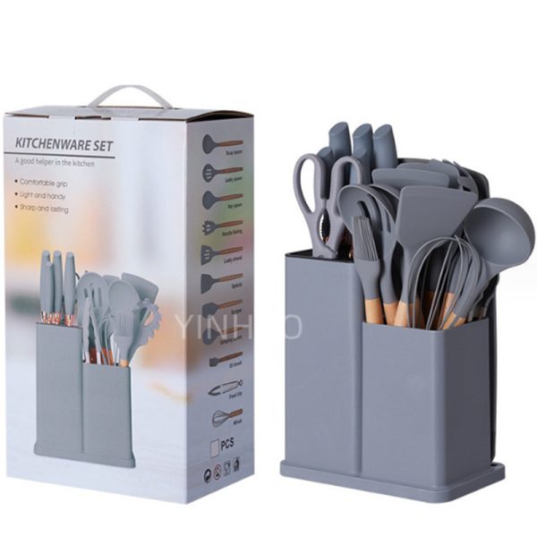 19-Piece Heat-Resistant Kitchen Utensil Set with Silicone Handles — product image 2