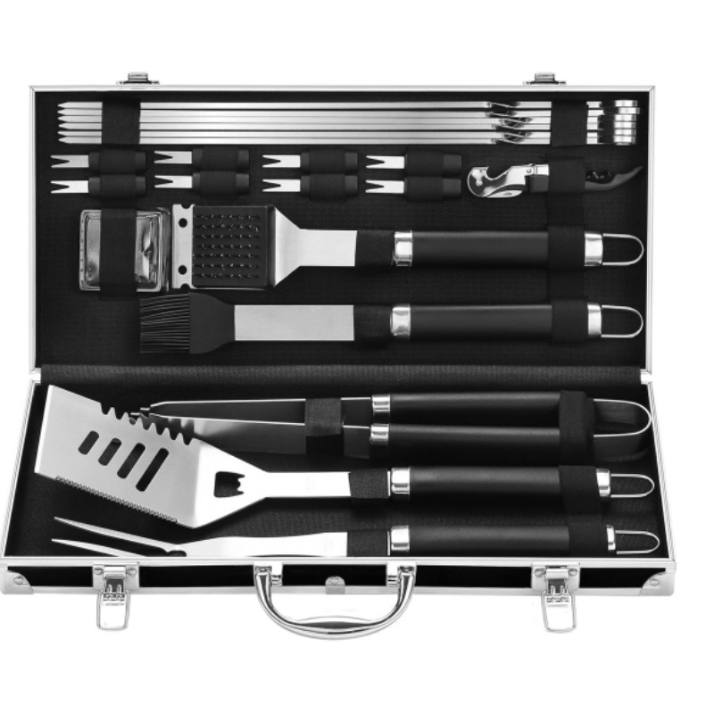 22-Piece Stainless Steel BBQ Tool Set with Aluminum Case — product detail 2 | YinHao Houseware