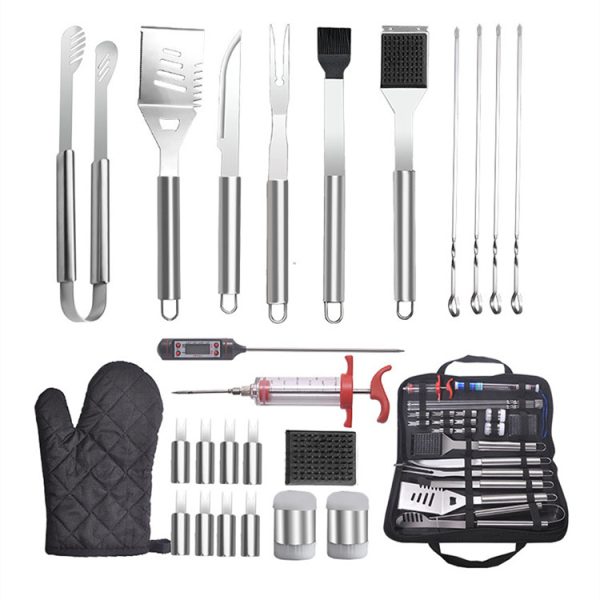 25-Piece Stainless Steel BBQ Tool Set with Thermometer — product image 6