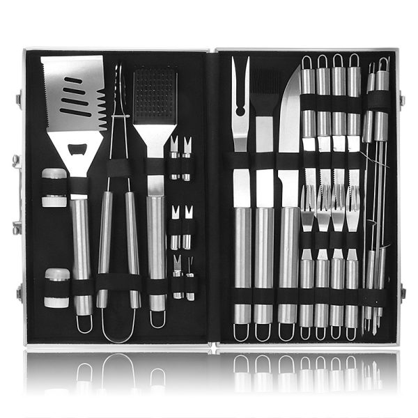 26-Piece Heavy-Duty Stainless Steel BBQ Tool Set with Aluminum Case — product image 5