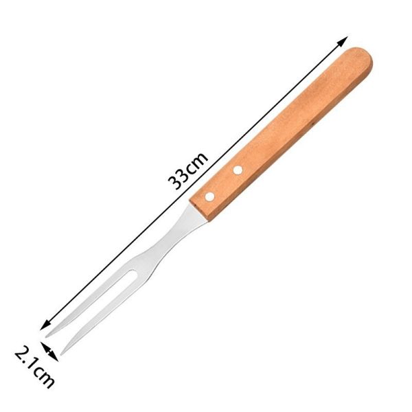 2-Piece Stainless Steel BBQ Tool Set with Wooden Handles, Carry Bag — product image 3