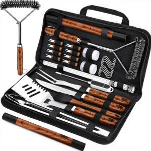 31-Piece Heavy-Duty Stainless Steel BBQ Tool Set with Carry Bag | YinHao Houseware