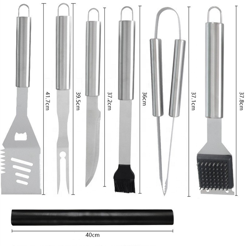 34-Piece 16 Inch Stainless Steel BBQ Tool Set with Thermometer — product detail 3 | YinHao Houseware
