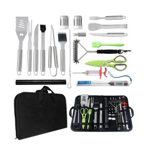 34-Piece 16 Inch Stainless Steel BBQ Tool Set with Thermometer | YinHao Houseware