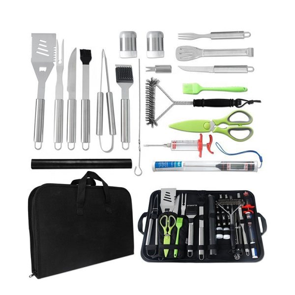 34-Piece 16 Inch Stainless Steel BBQ Tool Set with Thermometer — product image 1