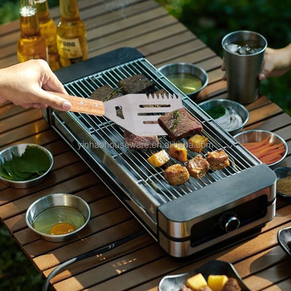 3-Piece Stainless Steel BBQ Tool Set with Wooden Handles — product image 4