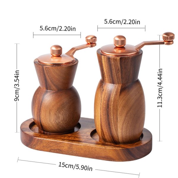 4 Inch Salt & Pepper Mill Set with Wooden Handles — product image 2
