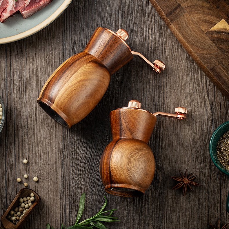4 Inch Salt & Pepper Mill Set with Wooden Handles — product detail 3 | YinHao Houseware