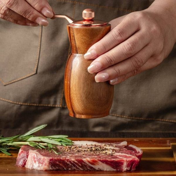 4 Inch Salt & Pepper Mill Set with Wooden Handles — product image 4