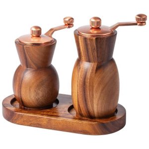 4 Inch Salt & Pepper Mill Set with Wooden Handles | YinHao Houseware