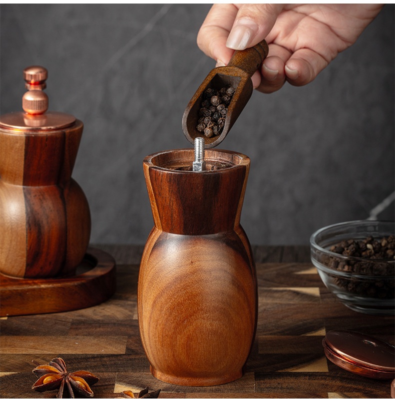 4 Inch Salt & Pepper Mill Set with Wooden Handles — product detail 5 | YinHao Houseware