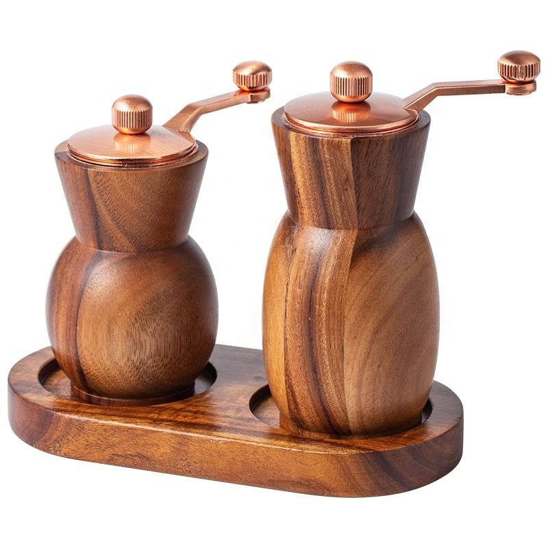 4 Inch Salt & Pepper Mill Set with Wooden Handles | YinHao Houseware