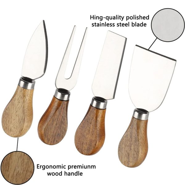 Cheese Knife Set with Walnut Wood Handles — product image 2