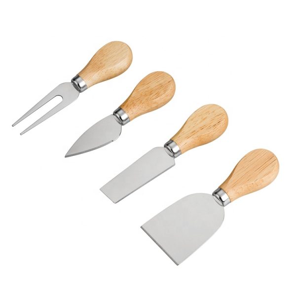 4-Piece Cheese Knife Set with Oak Wood Handles — product image 5