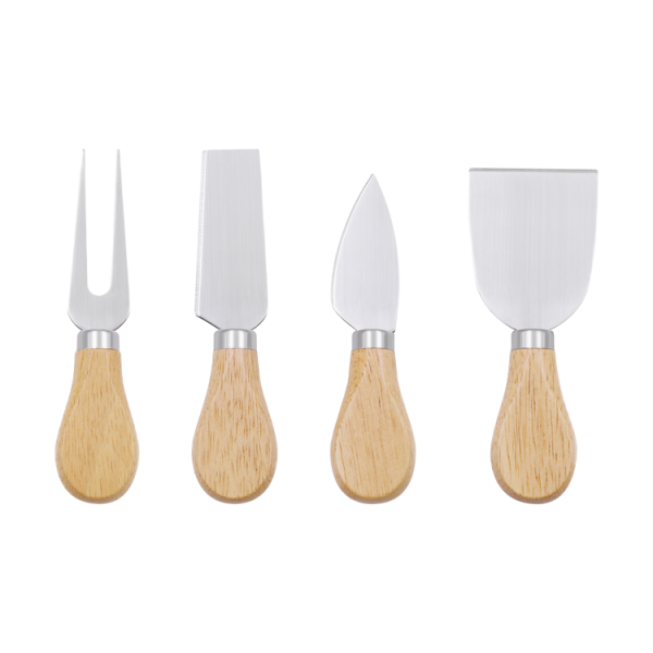 4-Piece Cheese Knife Set with Wooden Handles — product image 1