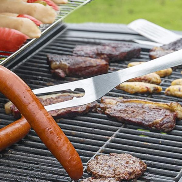 Heat-Resistant Stainless Steel BBQ Tool Set with Silicone Handles — product image 4
