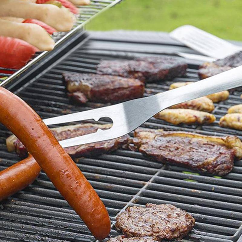 Heat-Resistant Stainless Steel BBQ Tool Set with Silicone Handles — product detail 4 | YinHao Houseware
