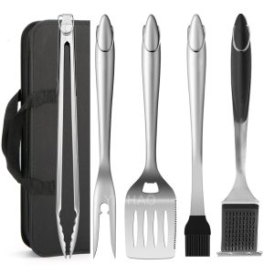 Heat-Resistant Stainless Steel BBQ Tool Set with Silicone Handles | YinHao Houseware