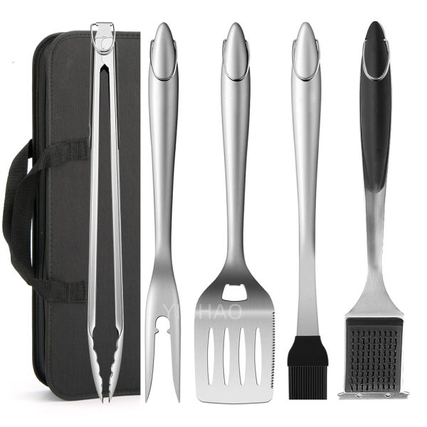 Heat-Resistant Stainless Steel BBQ Tool Set with Silicone Handles — product image 1