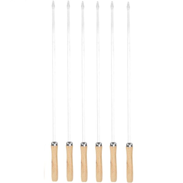 6-Piece 16.5 Inch BBQ Skewers with Wooden Handles, Carry Bag — product image 2