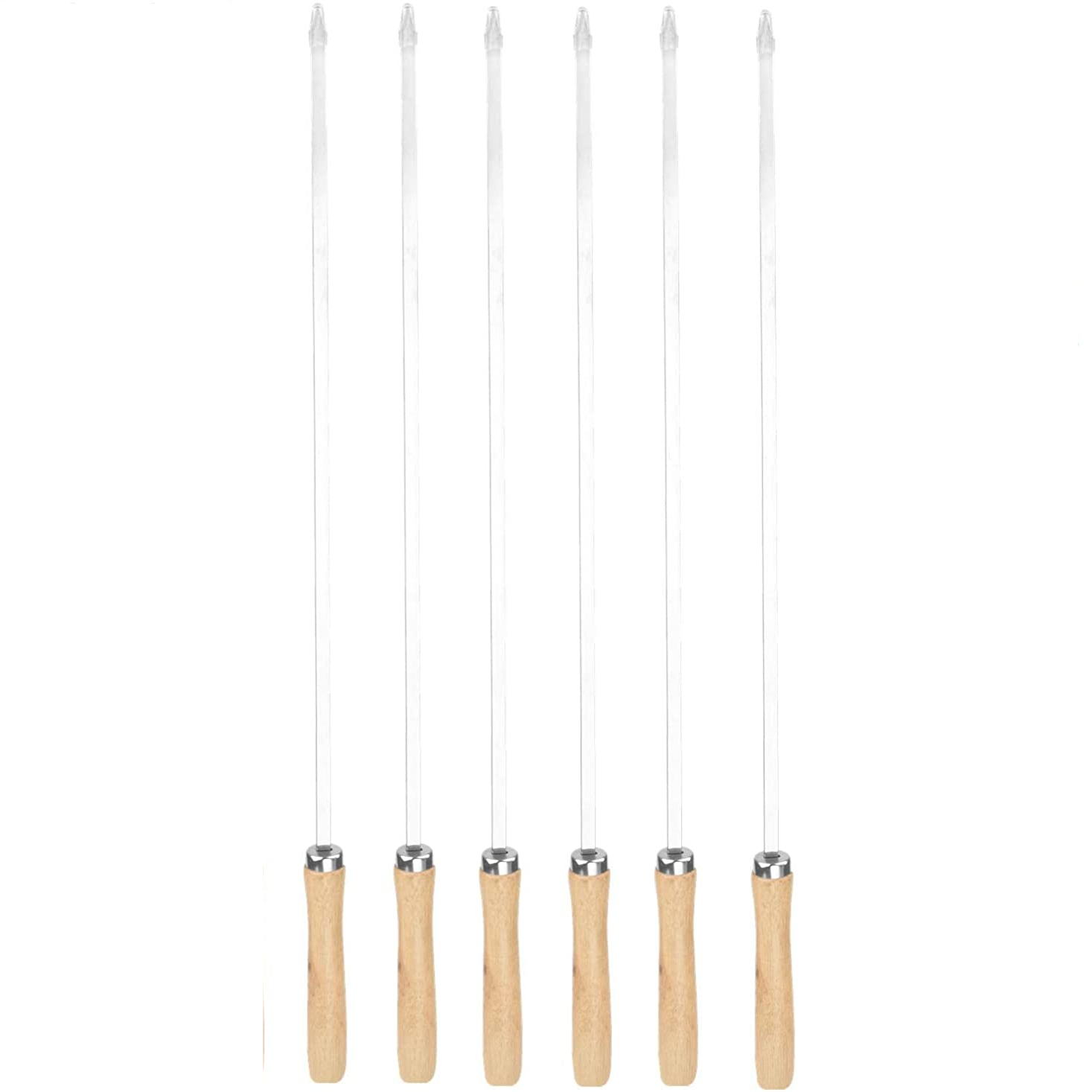 6-Piece 16.5 Inch BBQ Skewers with Wooden Handles, Carry Bag — product detail 2 | YinHao Houseware