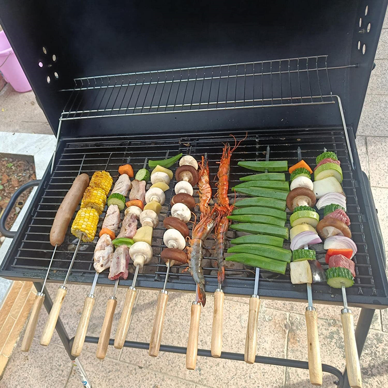 6-Piece 16.5 Inch BBQ Skewers with Wooden Handles, Carry Bag — product detail 4 | YinHao Houseware