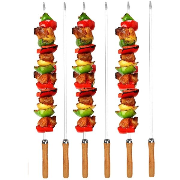 6-Piece 16.5 Inch BBQ Skewers with Wooden Handles, Carry Bag — product image 6