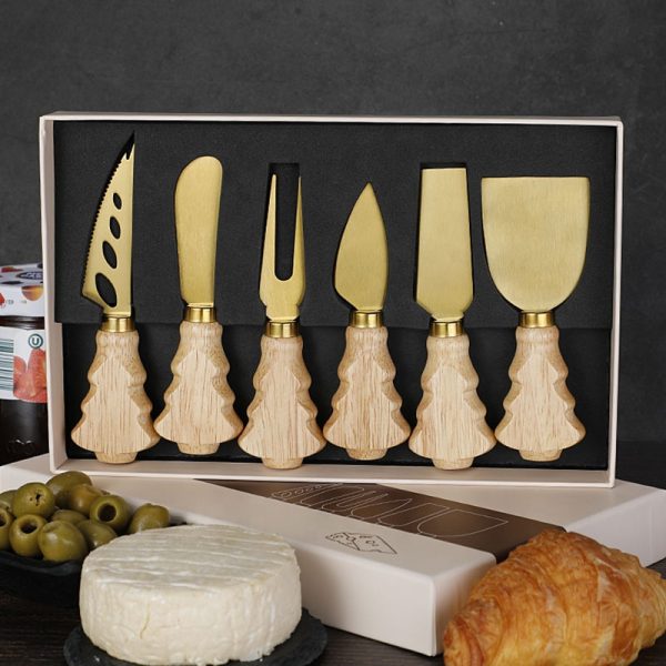 6-Piece Cheese Board & Knife Set with Wooden Handles — product image 4