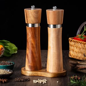 8 Inch Premium Salt & Pepper Mill with Wooden Handles | YinHao Houseware