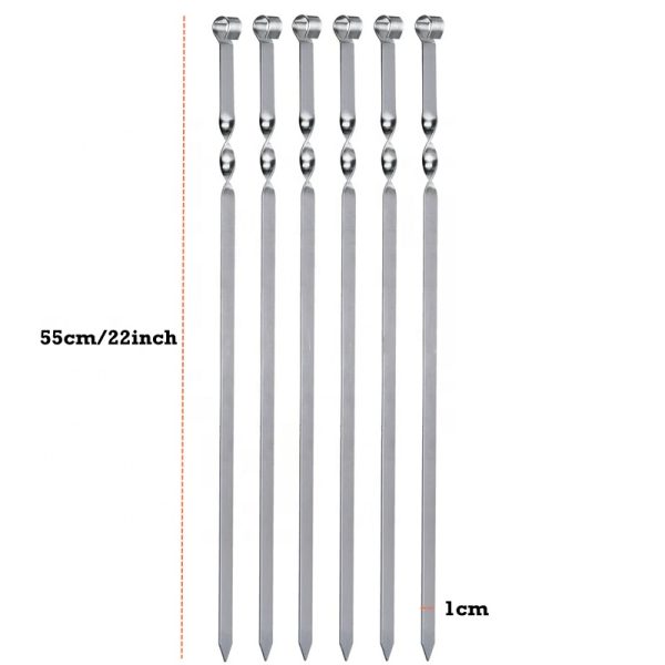 6-Piece 22 Inch BBQ Skewers for Outdoor Cooking — product image 2