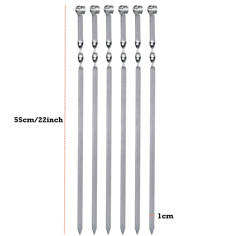 6-Piece 22 Inch BBQ Skewers for Outdoor Cooking — product detail 2 | YinHao Houseware