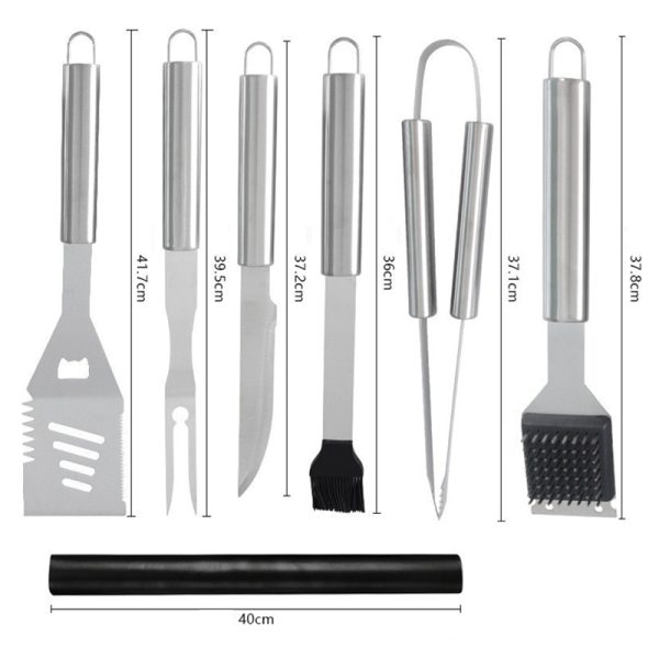 34-Piece Stainless Steel BBQ Tool Set with Thermometer, Grill Mats — product image 2