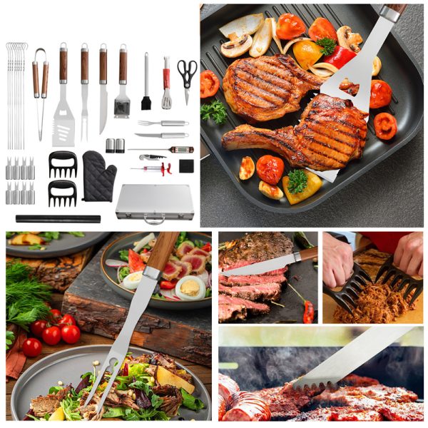 38-Piece Stainless Steel BBQ Tool Set with Aluminum Case — product image 5
