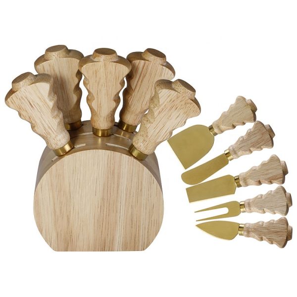 Cheese Board & Knife Set with Wooden Handles — product image 1