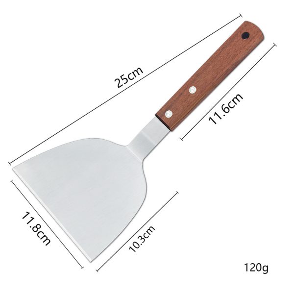 BBQ Spatula with Wooden Handles with Scraper — product image 2