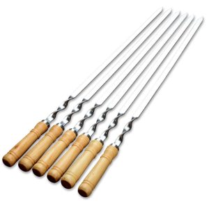 6-Piece 22 Inch BBQ Skewers with Wooden Handles | YinHao Houseware