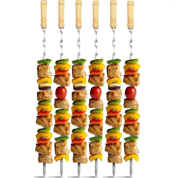 6-Piece 22 Inch BBQ Skewers with Wooden Handles — product image 6