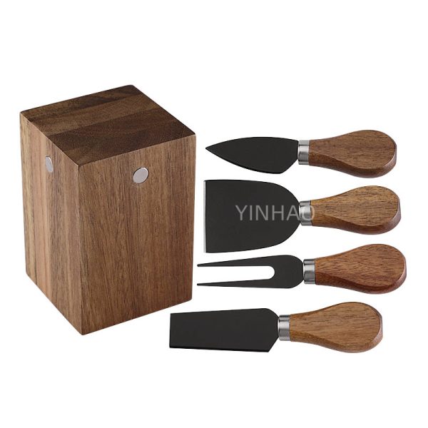 4-Piece Cheese Knife Set with Acacia Wood Handles — product image 5