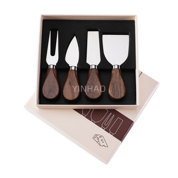 4-Piece Cheese Knife Set with Black Walnut Handles — product image 1