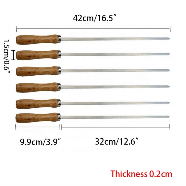 16.5 Inch BBQ Skewers with Wooden Handles — product detail 2 | YinHao Houseware