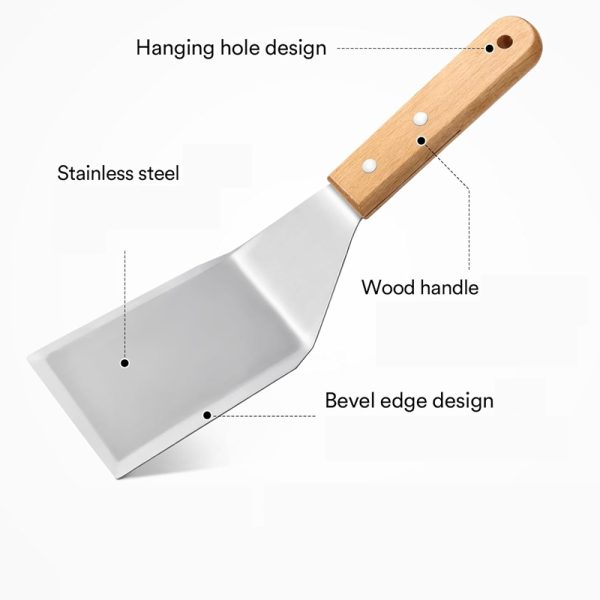 Griddle Tools with Wooden Handles with Flat Blade — product image 4