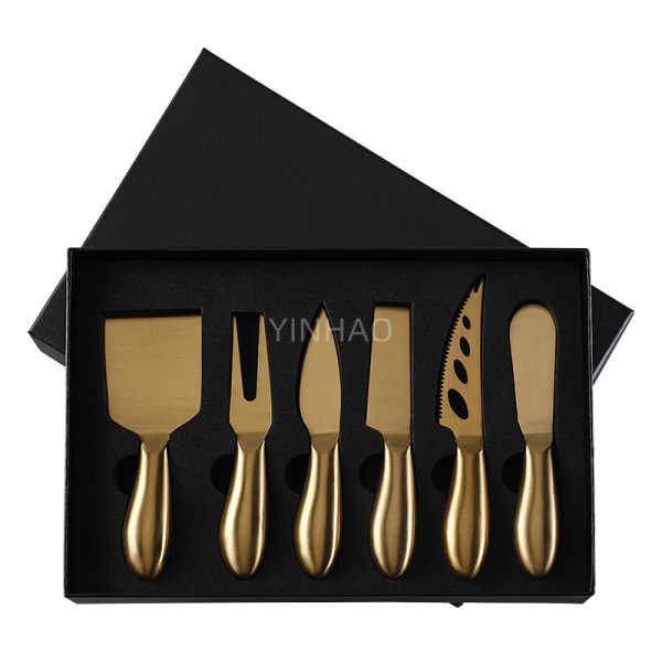 Gold 6-Piece Cheese Knife Set for Gifting — product image 1