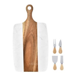 Acacia Wood Cheese Board Set | YinHao Houseware