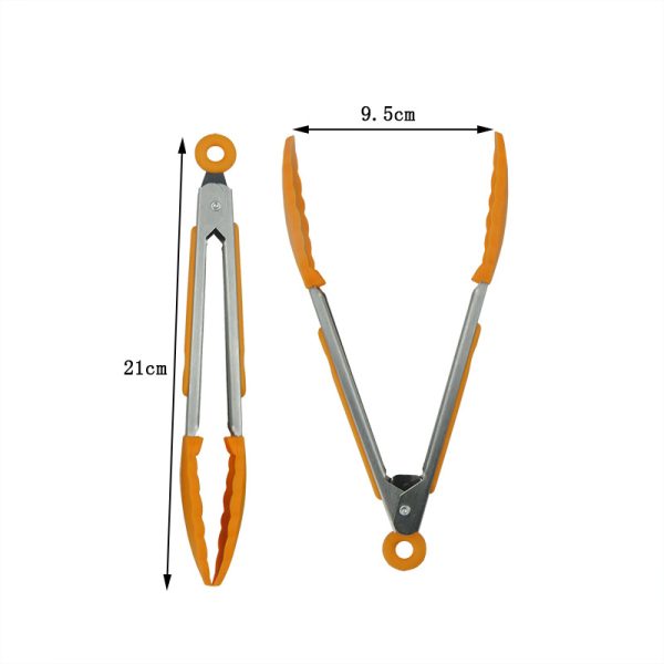 7 Inch Heat-Resistant BBQ Tongs with Silicone Handles — product image 3