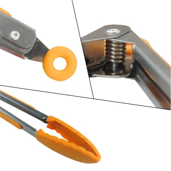 7 Inch Heat-Resistant BBQ Tongs with Silicone Handles — product image 4