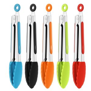 7 Inch Heat-Resistant BBQ Tongs with Silicone Handles | YinHao Houseware