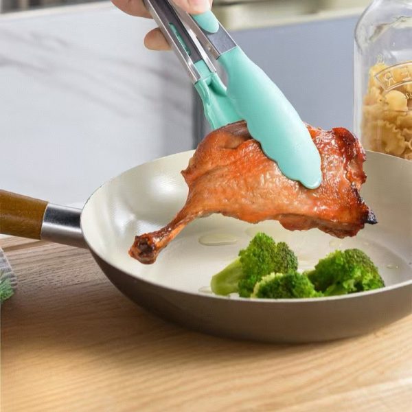 7 Inch Heat-Resistant BBQ Tongs with Silicone Handles — product image 5
