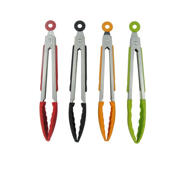 7 Inch Heat-Resistant BBQ Tongs with Silicone Handles — product image 6