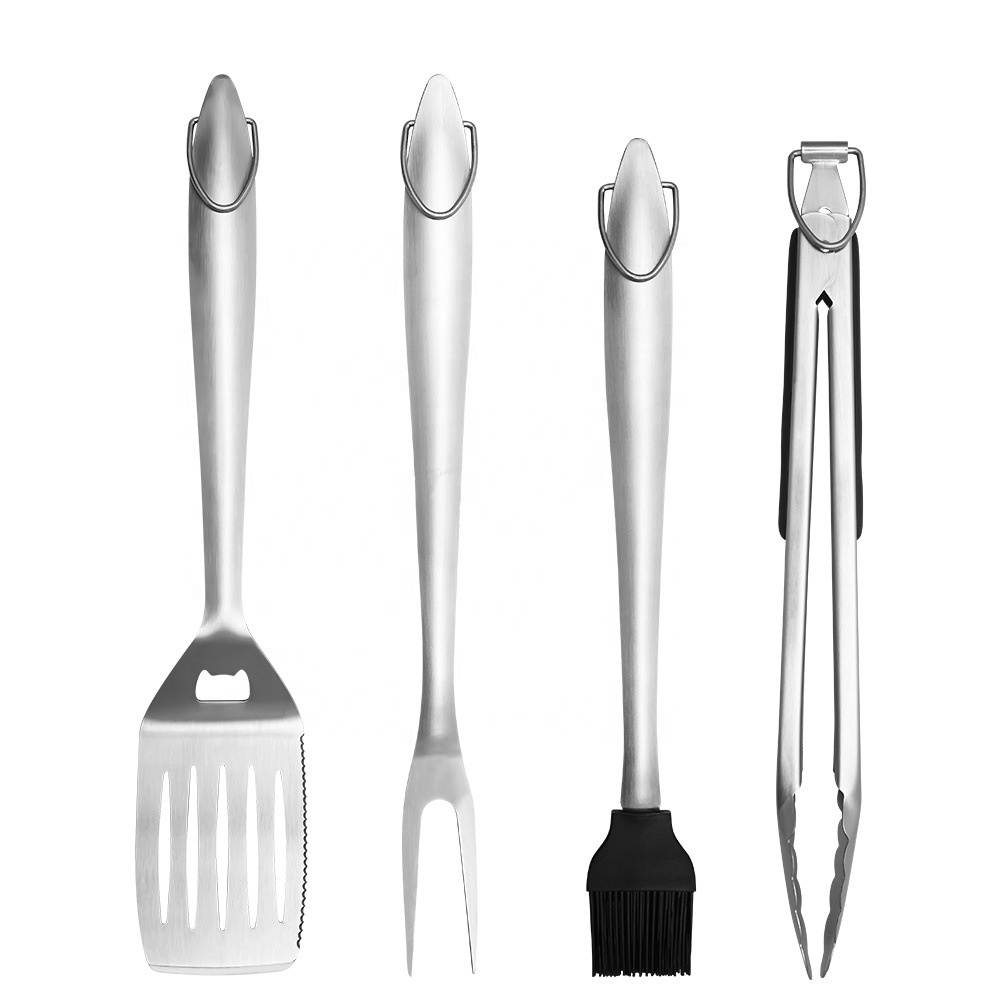 4-Piece 14 Inch Heavy-Duty Stainless Steel BBQ Tool Set for Camping — product detail 5 | YinHao Houseware